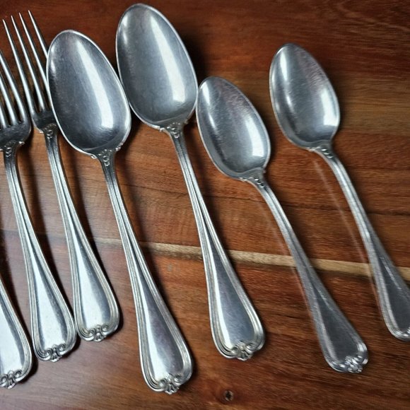 7 Priscilla 1900 International Silverplate 1847 Rogers Bros set soup spoon fork - Picture 3 of 16
